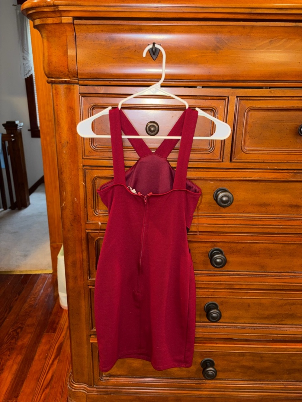 Charlotte Russe Red Bodycon Dress | Mesh Cutout | Size Small - Picture 2 of 6